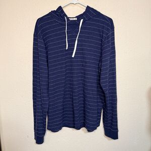 Marine Layer Men's Size M/L Banks Pullover Hoodie Sweatshirt Blue Striped